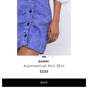 Ganni Vibrant Blue Asymmetrical Skirt